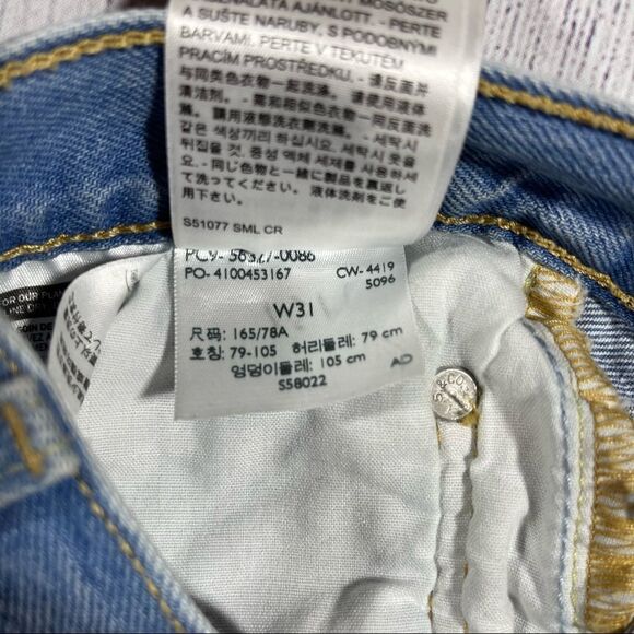 Levi's 501 Cotton Button Fly Jean Denim Shorts Distressed 31 - Picture 5 of 6